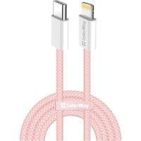 Дата кабель ColorWay USB-C to Lightning 1.0m 27W pink Фото