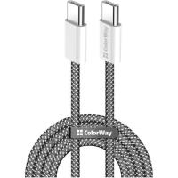 Дата кабель ColorWay USB-C to USB-C 1.0m 60W 3.0А black Фото