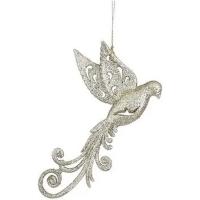 Елочная игрушка House Of Seasons Птичка золотая 9 х 2 х 16 см Фото