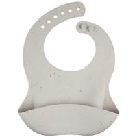 Нагрудничек Canpol babies DOTS силиконовый с карманом, серый Фото