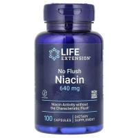 Витаминно-минеральный комплекс Life Extension Ниацин, Витамин В3, 640 мг, No Flush Niacin, 100 Фото