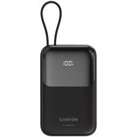 Батарея універсальна Canyon 10000mAh OnPower 101 PD/22.5W built-in cable Black Фото