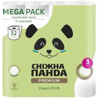 Туалетная бумага Сніжна Панда Premium Classic Plus 3 слоя 32 рулона Фото