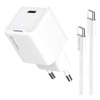 Зарядний пристрій ColorWay GaN Mini 25W PD Port PPS USB-C white cable Type-C Фото