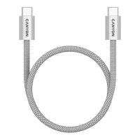 Дата кабель Canyon USB-C to USB-C 1.0m 60W Magnet Braided Light Grey Фото