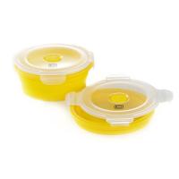 Ланч-бокс СИЛА складаний з кришкою-засувкою круглий жовтий 600 мл Фото