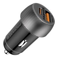 Зарядное устройство Promate drivegear-pd33 USB-C PD33W + USB-A QC3.0 Black Фото