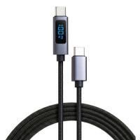 Дата кабель Vinga USB-C to USB-C 2.0m 100W LCD Display Nylon Black Фото