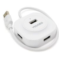 Концентратор VEGGIEG USB 2.0 to 4xUSB 0.3m white Фото