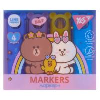Набір маркерів Yes текстовий Line Friends 4 шт Фото