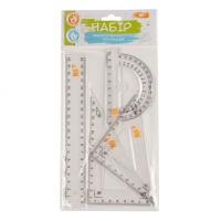 Линейка Yes набор 4 предмета линейка 20 см Фото