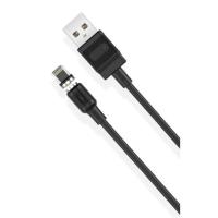 Дата кабель XO USB 2.0 AM to Lightning 1.0m 2.1A magnetic pvc bla Фото