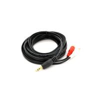 Кабель мультимедийный Voltronic 3.5mm M to 2xRCA M 5.0m black Фото