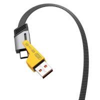 Дата кабель XO USB 2.0 AM to USB-C + USB 2.0 AM to Lightning 1.0m Фото