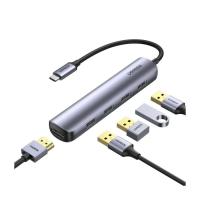 Концентратор Ugreen USB-C to 4xUSB 3.0 + HDMI CM417 gray Фото