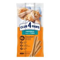 Лакомство для котов Club 4 Paws Мясная палочка с курицей и тунцем 3х5 г Фото