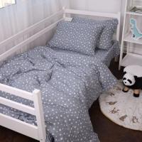 Постельное белье MirSon 012 Grey Stars Фланель 143х210 Полуторный Фото