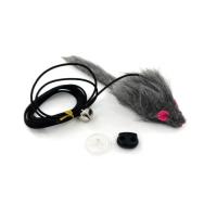 Іграшка для котів Hippie Pet Мишка з мотузкою сіра 8 см Фото