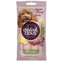 Лакомство для собак Delickcious говядина с добавлением сыра и спаржи 4х15 г Фото