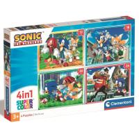 Пазл Clementoni 4 в 1 Sonic, 12,16,20 и 24 элемента Фото