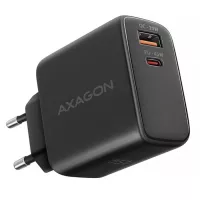 Зарядний пристрій AXAGON 1xUSB QC4.0 + 1xUSB-C PD45W PPS black Фото