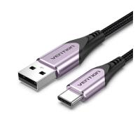 Дата кабель Vention USB 2.0 AM to USB-C 1.5m 3A cotton braided aluminu Фото