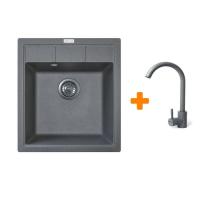 Мийка кухонна Adamant Brick сірий + змішувач Фото