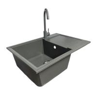 Мойка кухонная Adamant Horizon Medium сірий + змішувач Фото