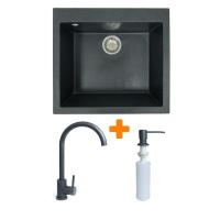 Мийка кухонна Adamant Univer графіт + змішувач + дозатор Фото