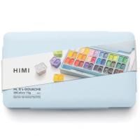 Гуашевые краски HIMI Twin Cup 36*12мл+3 пензлі, блакитний пластик, пена Фото