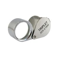 Лупа Voltronic ручная TRIPLET 30X-21mm, складная (брелок), металл Фото