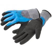 Защитные перчатки Hoegert FILS HT5K764-9 с вспененным нитрилом 3/4 голубые, Фото