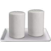 Набор для специй Ardesto для солі та перцю, 3 предмети, порцеляна, білий Фото