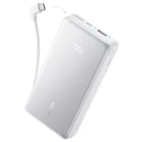 Батарея універсальна Anker 20000mAh 22.5W Built-In USB-C Cable White Фото