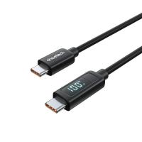 Дата кабель Choetech USB-C to USB-C 1.8m PD100W digital display silicon Фото