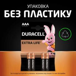 Батарейка Duracell AAA лужні 4 шт. в упаковці Фото 6