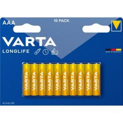 Батарейка Varta AAA Longlife щелочная * 10 Фото