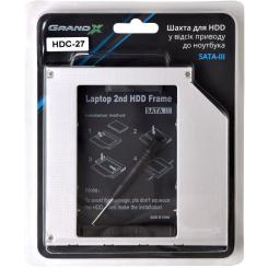 Фрейм-переходник Grand-X HDD 2.5'' to notebook 12.7 mm ODD SATA3 Фото 2