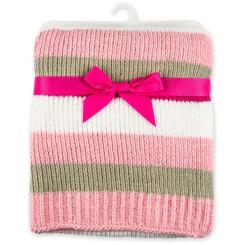 Одеяло детское Luvable Friends мягкое в полоску для девочек Фото