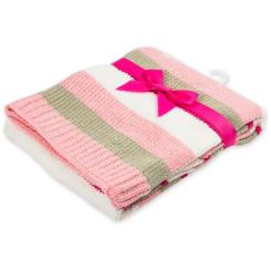 Одеяло детское Luvable Friends мягкое в полоску для девочек Фото 1