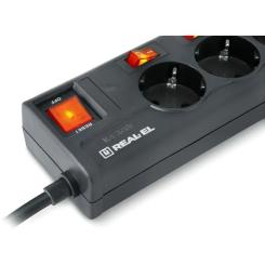 Сетевой фильтр питания REAL-EL RS-6 EXTRA 5m, black Фото 3