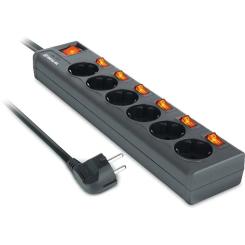 Сетевой фильтр питания REAL-EL RS-6 EXTRA 5m, black Фото 4