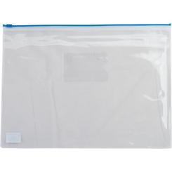 Папка на молнии Buromax А5, plastic zipper blue Фото