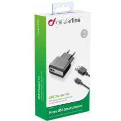 Зарядное устройство Cellularline 1*USB 1A + cable 1m MicroUSB Фото 1