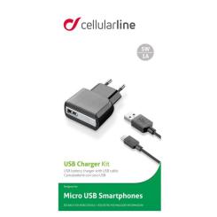 Зарядное устройство Cellularline 1*USB 1A + cable 1m MicroUSB Фото 2