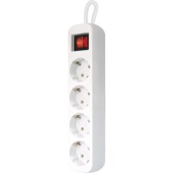 Сетевой удлинитель Defender S418 1.8 m 4 роз switch white Фото 1