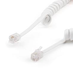 Кабель телефонный Atcom телефонный спиральный 2м RJ9 Фото 1