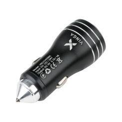 Зарядное устройство Vinga Dual USB Car Charger aluminium black Фото 2