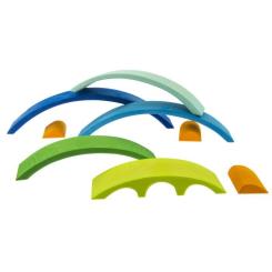 Конструктор Nic деревянный Мост синий Фото 3