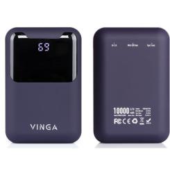 Батарея универсальная Vinga 10000 mAh Display soft touch purple Фото 5